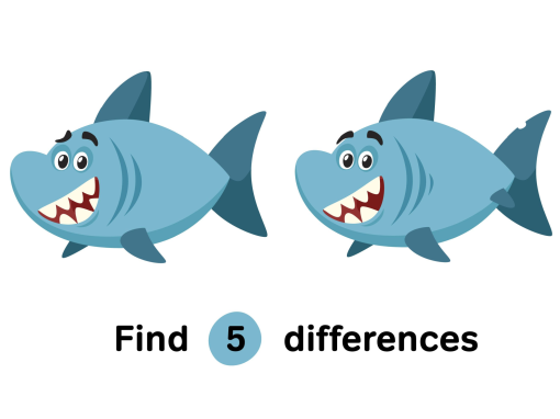 spot the difference game with 2 sharks to compare