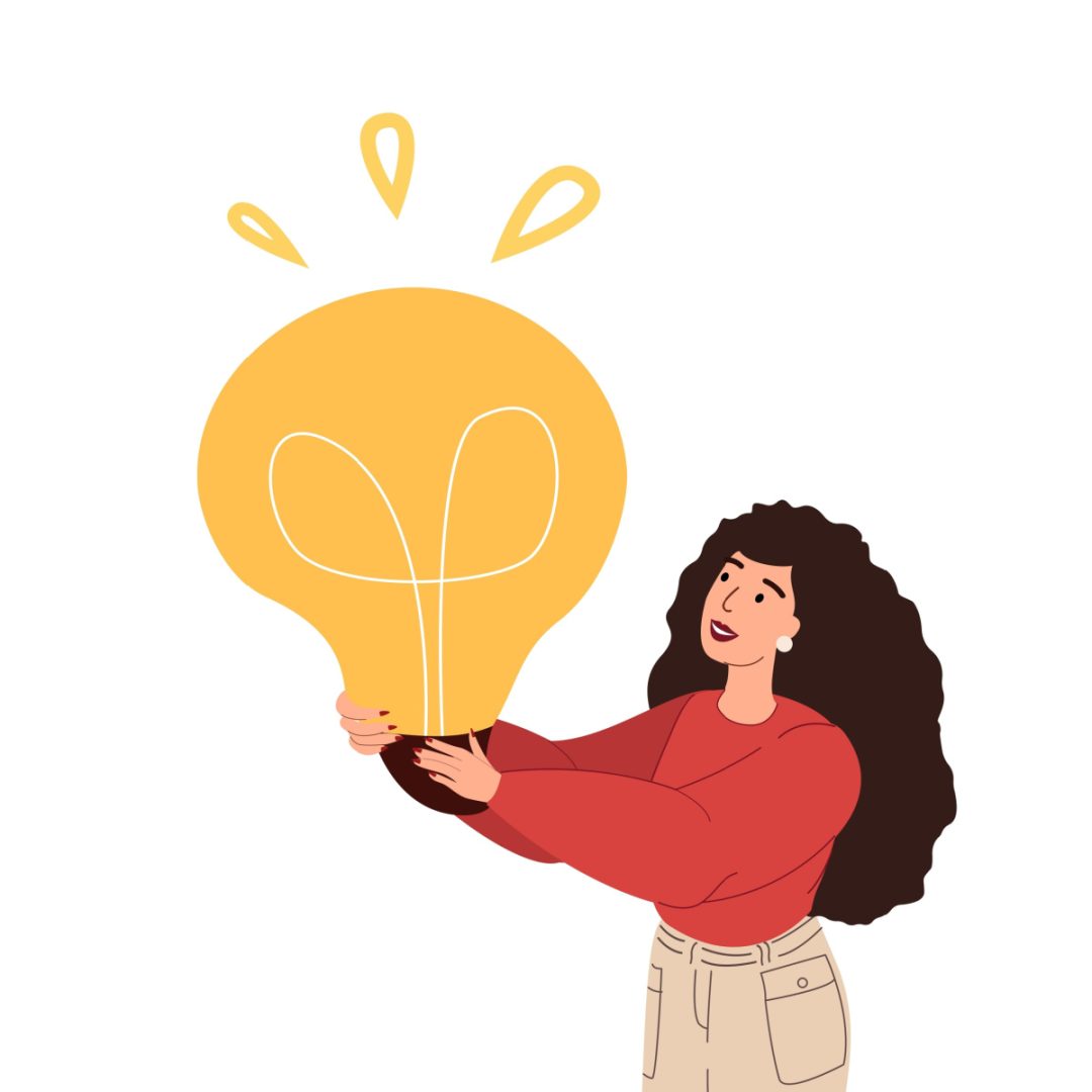 woman holding lightbulb