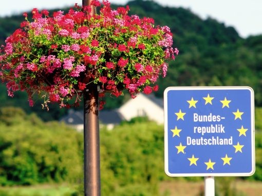 Sign on the border of Germany