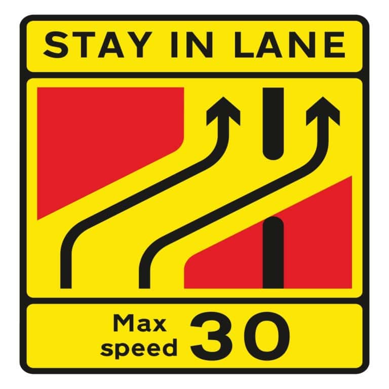 Lane crossing sign