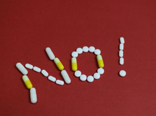 word 'no' spelt with pills