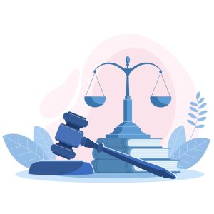 Vector of scales and gavel
