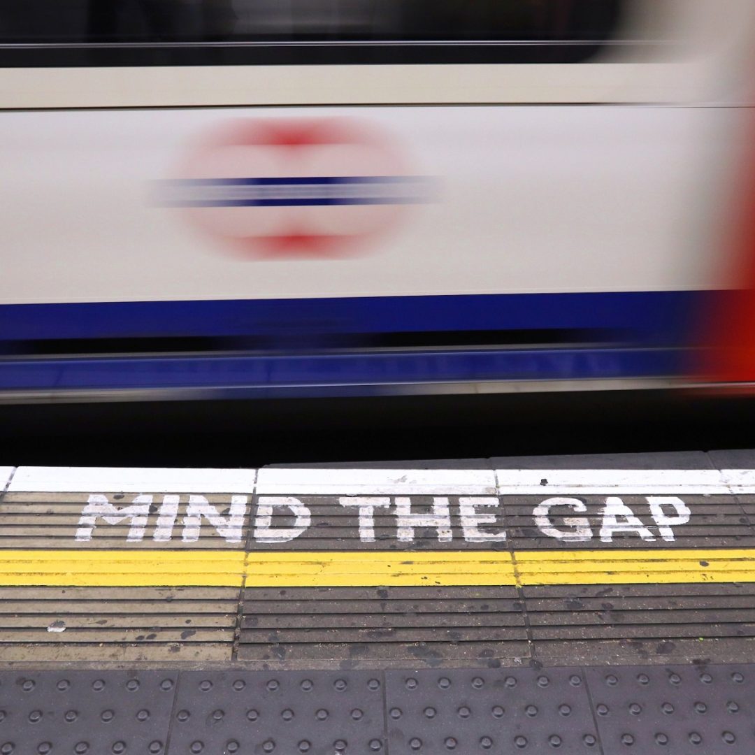 Mind the Gap sign on London Underground