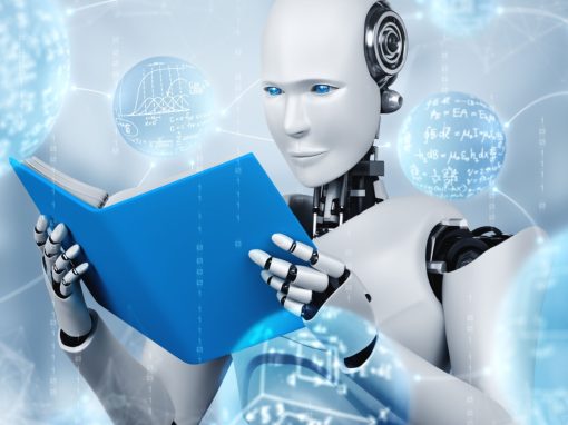 Robot reading a book